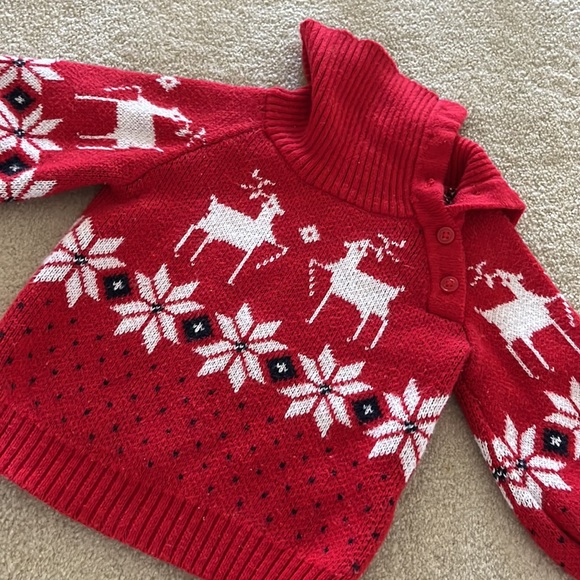 Janie and Jack red winter sweater - Picture 3 of 4